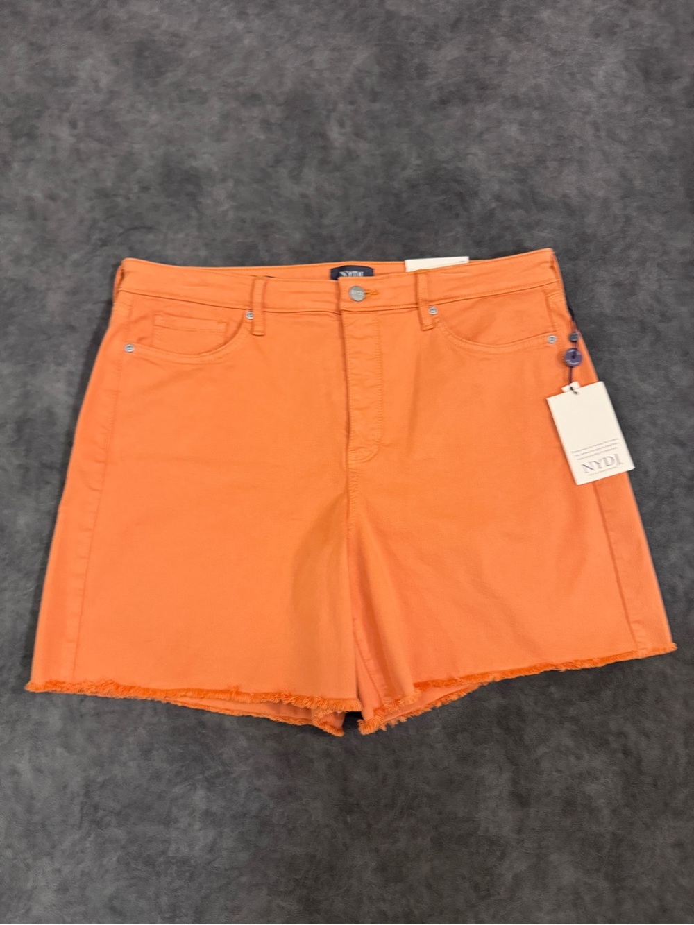 Women NYDJ Berkyn relaxed denim shorts apricot tummy control high rise size 12